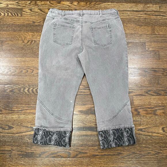 DG2 by Diane Gilman Jeans Size 18WP Grey Converible Crop Cuff Length Petite - Picture 4 of 13
